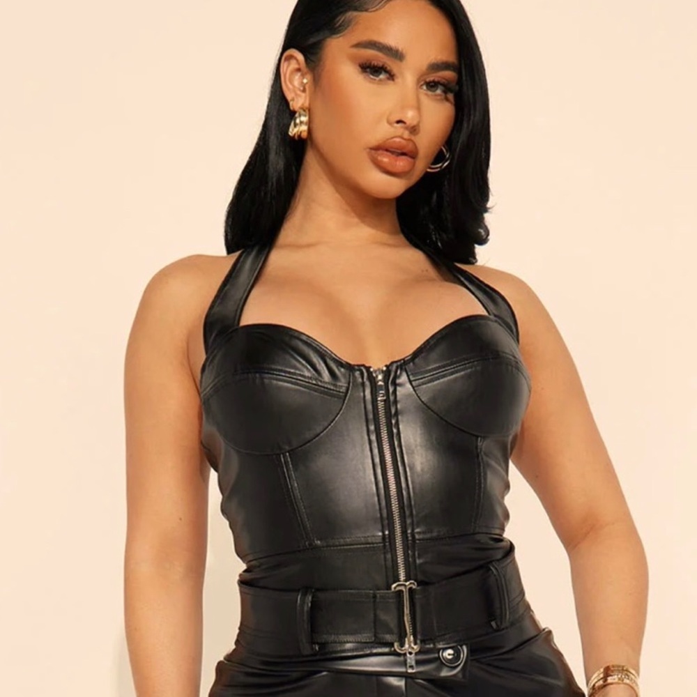 Goin On A Road-trip Faux Leather Top NEW 🏷️